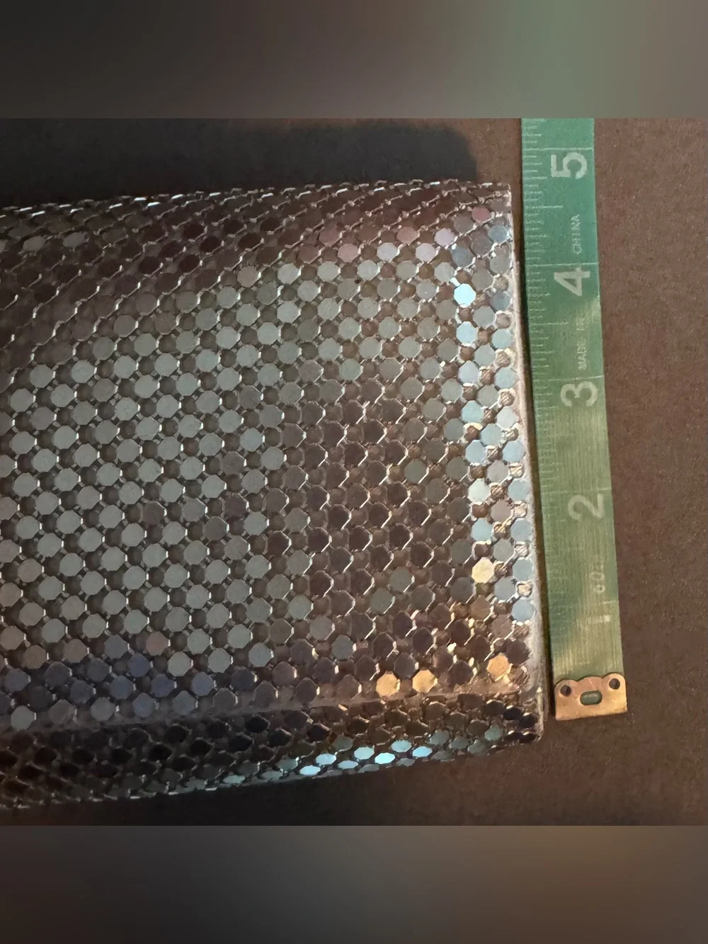 Jessica McClintock Silver Metallic Mesh Clutch w/o Strap